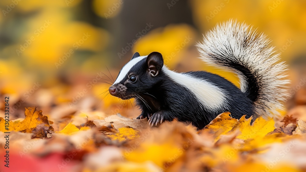 Naklejka premium skunk in a forest