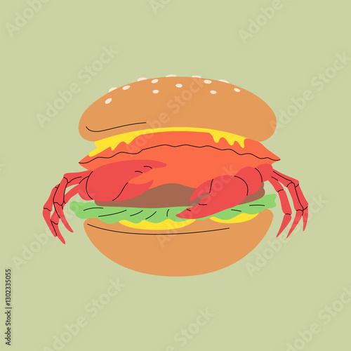 A crab in a burger