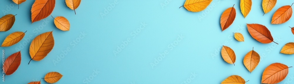 Obraz premium Falling leaves celebration autumn park nature photography vibrant environment aerial view seasonal beauty