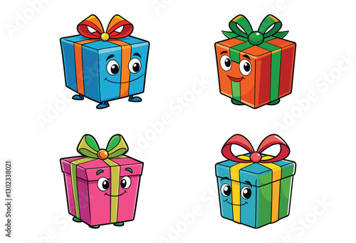 set of colorful gift boxes