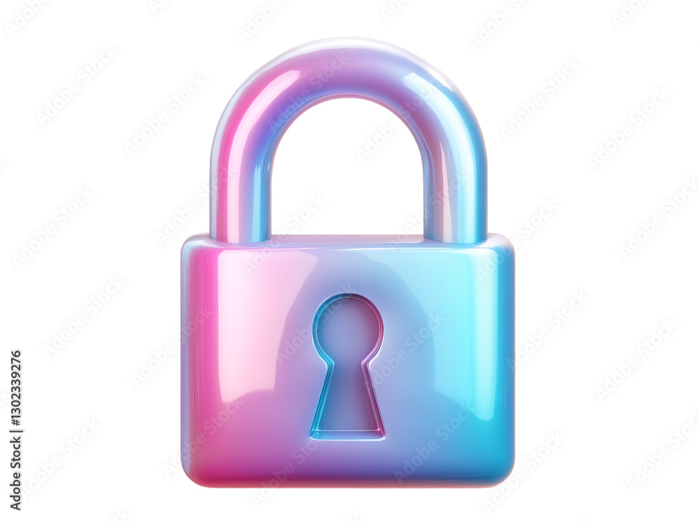 Locked icon, holographic gradient color style, transparent background, PNG Locked icon, holographic gradient color style, transparent background, PNG