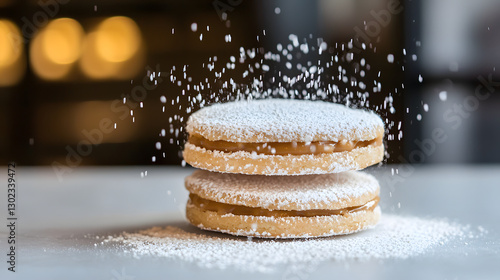 Wallpaper Mural A close up of two cookies with powdered sugar on top Torontodigital.ca