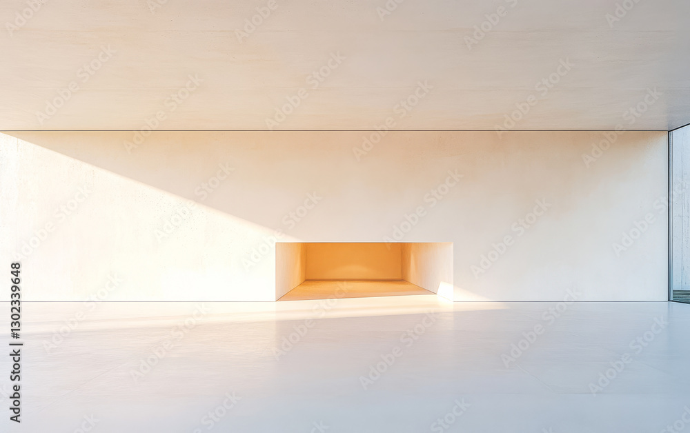 Fototapeta premium Modern minimalistic design showcases natural light in an empty space