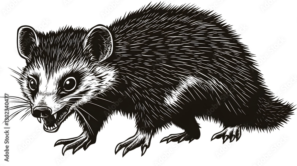 Naklejka premium badger running on white