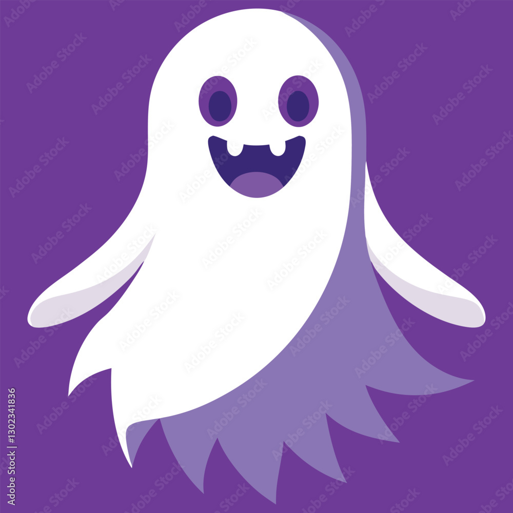 Boo, scary ghost flat vector illustration for Halloween, cartoon character for holiday. Boo, scary ghost flat vector illustration for Halloween, cartoon character for holiday.