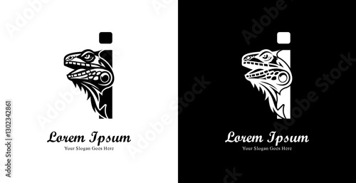 iguana head logo design combined with the letter i