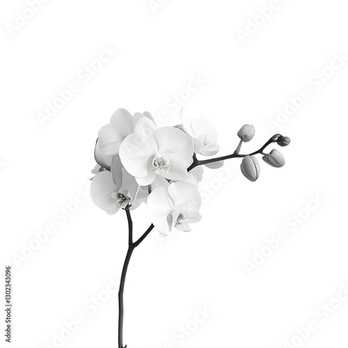 white orchid, isolated on white background 