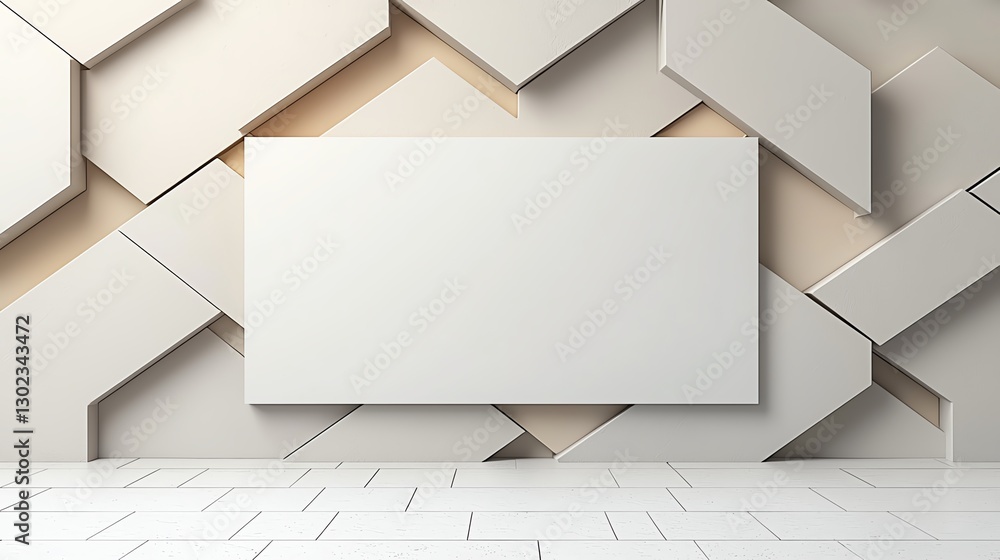 Minimalist abstract geometric wall with blank canvas for creative design and modern art concepts. Minimalist abstract geometric wall with blank canvas for creative design and modern art concepts.