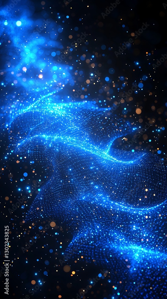 Abstract blue energy flowing in space Abstract blue energy flowing in space