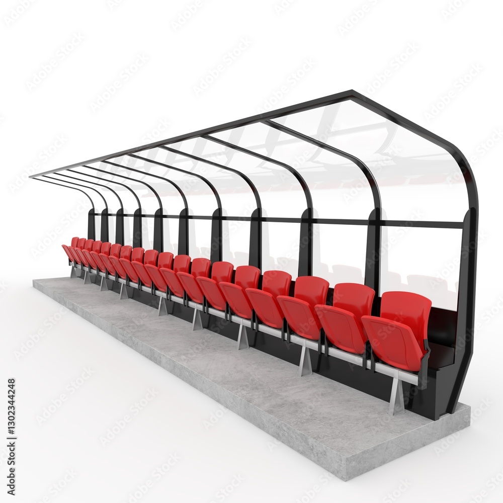 Fototapeta premium 3d render Soccer Bench design element Furniture