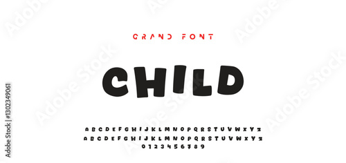 Playful cartoon Font, funky typeface for joyful brings life designs like children's artwork, birthday invitations, playful branding, and carnival typography. Vector typeset