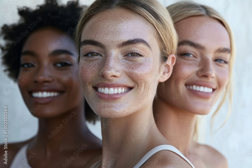 A diverse group of individuals with clear and glowing skin, celebrating natural beauty A diverse group of individuals with clear and glowing skin, celebrating natural beauty