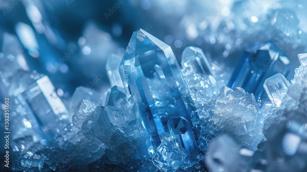 Tranquil Blue Crystals Reflect Light in an Ethereal State of Mind with Glimmering Details and Exquisite Texture Tranquil Blue Crystals Reflect Light in an Ethereal State of Mind with Glimmering Details and Exquisite Texture