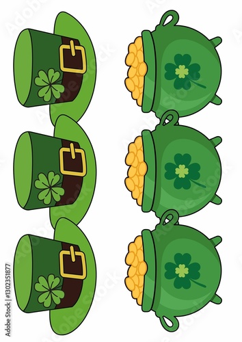 Enhance your classroom or party decor with this St. Patrick’s Day bulletin board border! Features shamrocks, gold coins, and festive green designs. Perfect for DIY decoration, easy to print and use. photo