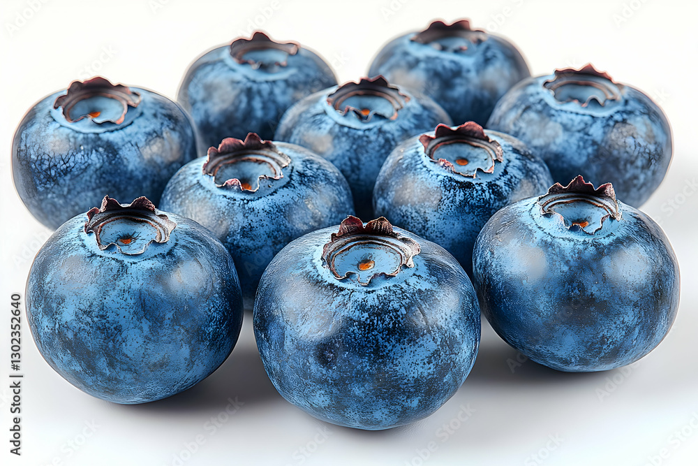 Fresh Blueberries Cluster On White Background Fresh Blueberries Cluster On White Background