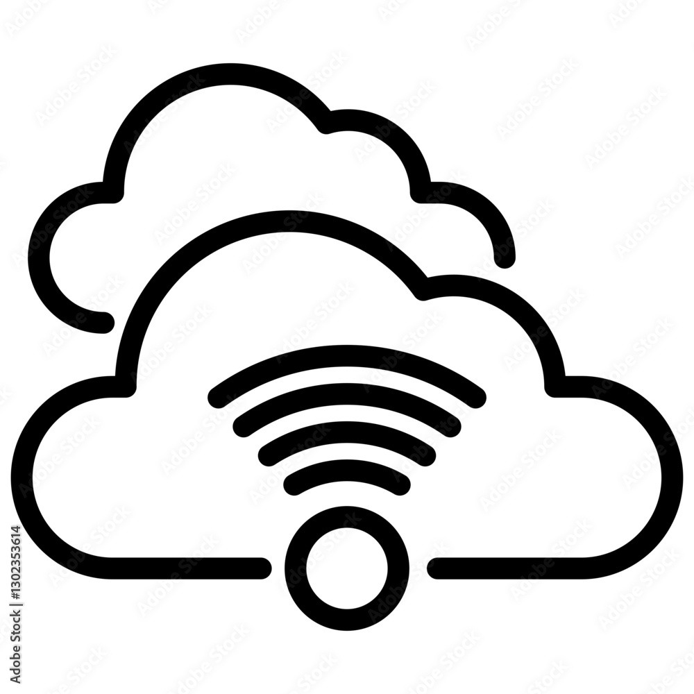 Data and network Icon Symbol Black Outline Data and network Icon Symbol Black Outline