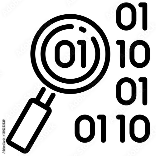 Data and network Icon Symbol Black Outline