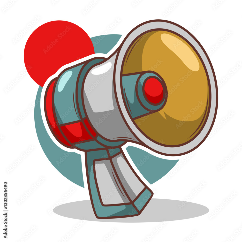 Obraz premium Flat design style megaphone horn loudspeaker