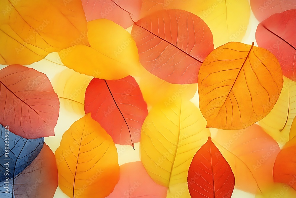 Fallen Autumn Leaves Overhead. Light backdrop Fallen Autumn Leaves Overhead. Light backdrop