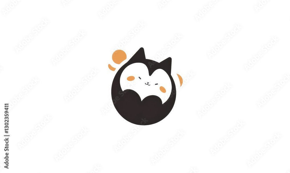 Cute Cartoon Cat Character with Minimalist Design and Playful Vibes Cute Cartoon Cat Character with Minimalist Design and Playful Vibes