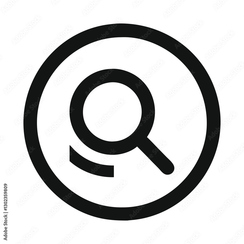 magnifying glass icon Black Silhouette on white Background magnifying glass icon Black Silhouette on white Background