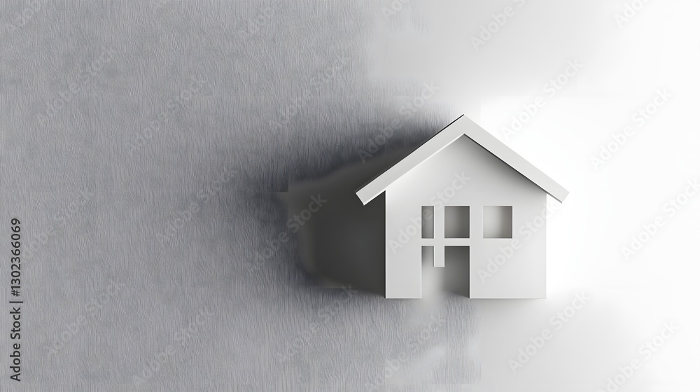 Minimalist House Icon Representing Property Sharing Culture in Modern Documentary Photography Minimalist House Icon Representing Property Sharing Culture in Modern Documentary Photography