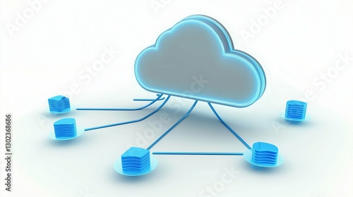 3D Network Connection Concept Representing Global Communication and Technology