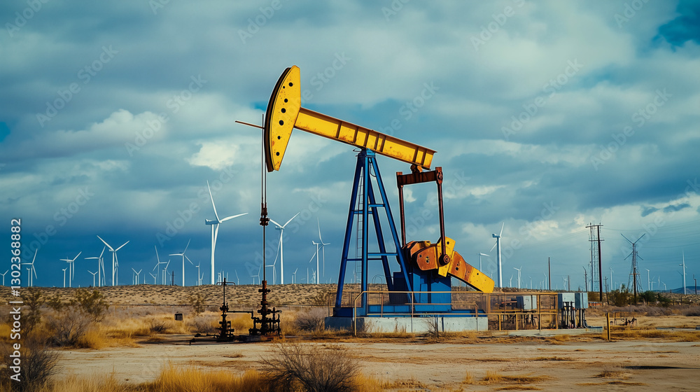 Fototapeta premium Campo de extracción de petróleo.