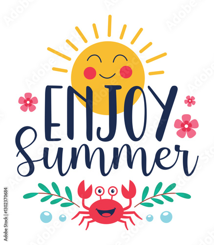 Enjoy summer typography t-shirt design