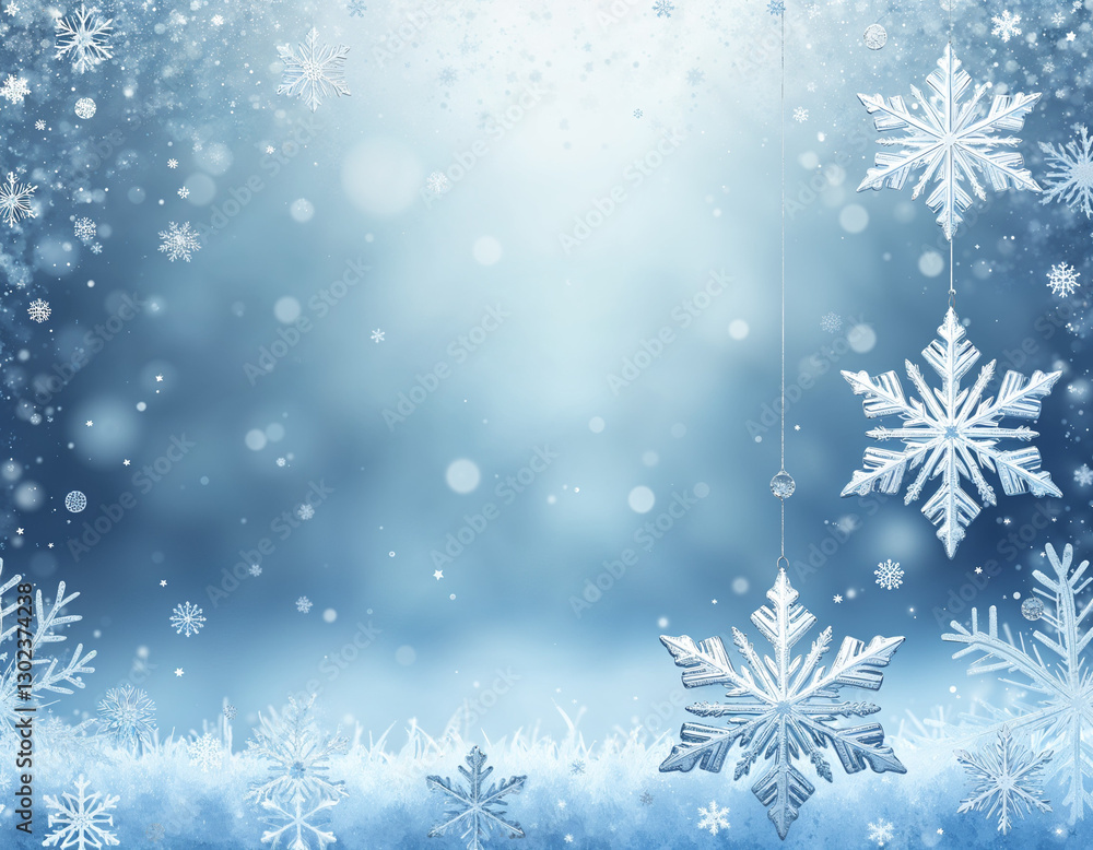 Minimalist abstract winter wallpaper featuring snowflakes and softly glowing elements in cool tones Minimalist abstract winter wallpaper featuring snowflakes and softly glowing elements in cool tones