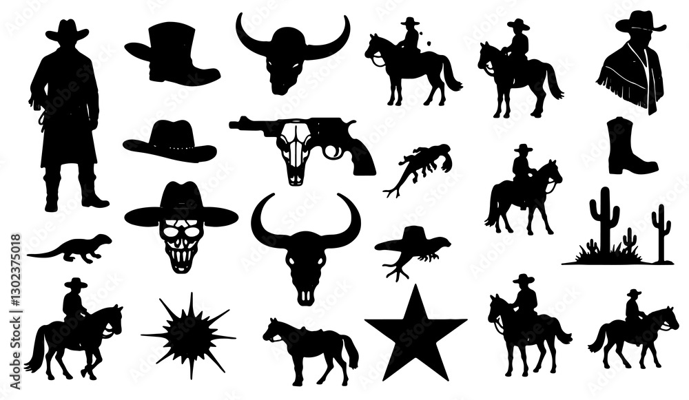 Fototapeta premium Set of Cowboys