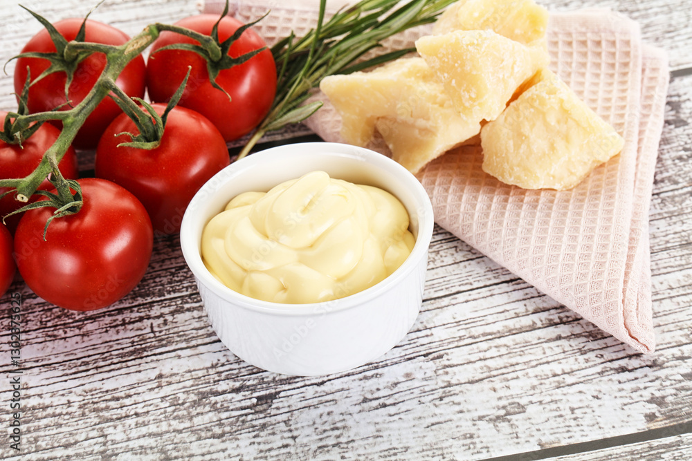 Cheese sauce in the bowl Cheese sauce in the bowl