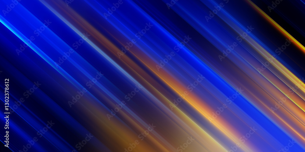 Fototapeta premium Abstract Blue and Gold Diagonal Light Streaks Background