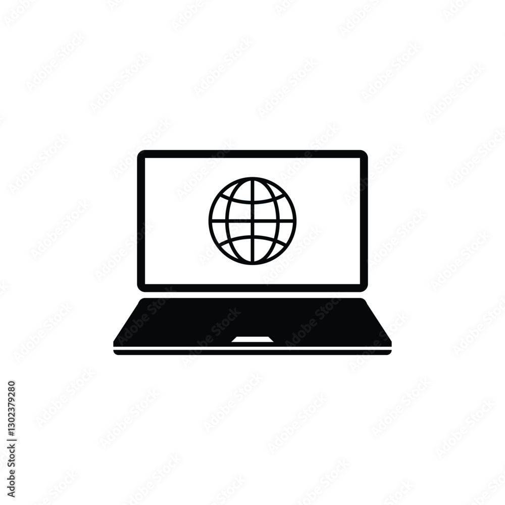 laptop - internet icon vector laptop - internet icon vector