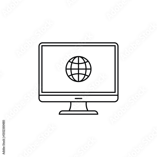 monitor - internet icon vector