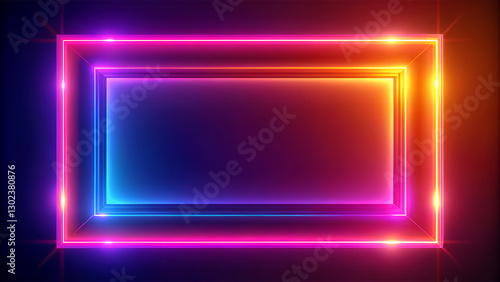 Wallpaper Mural Concentric Neon Rectangular Frames in Vibrant Colors: A Striking Geometric Display Torontodigital.ca