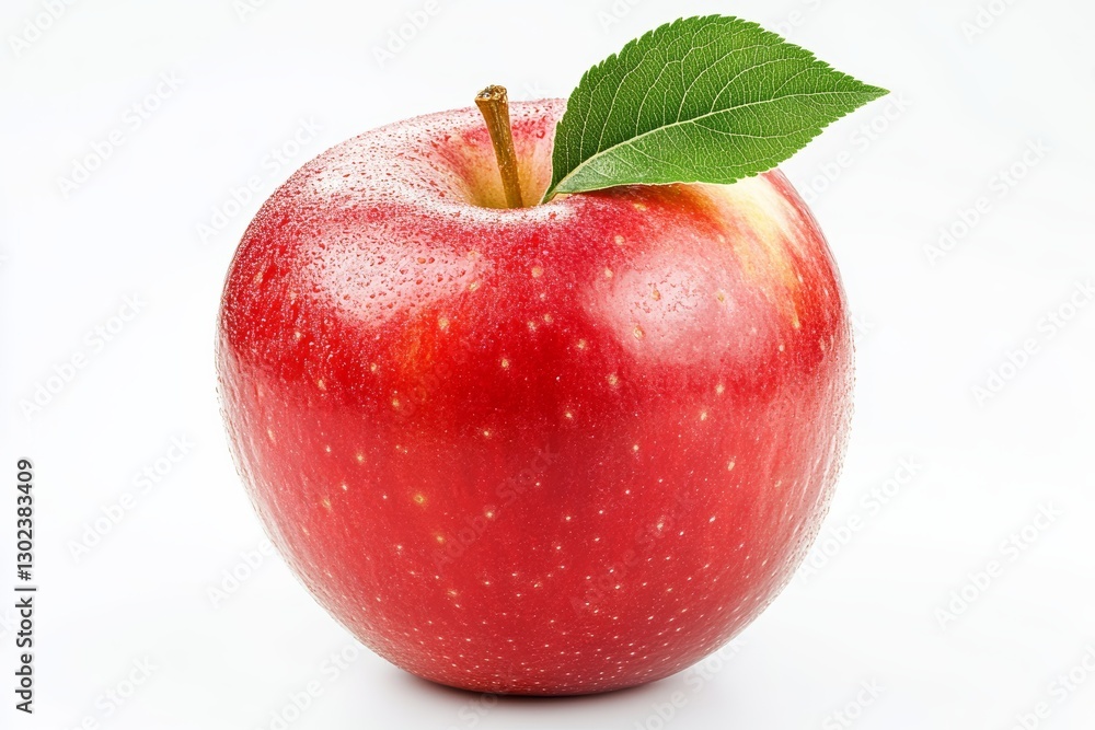 Apple with Leaf on White Background Apple with Leaf on White Background
