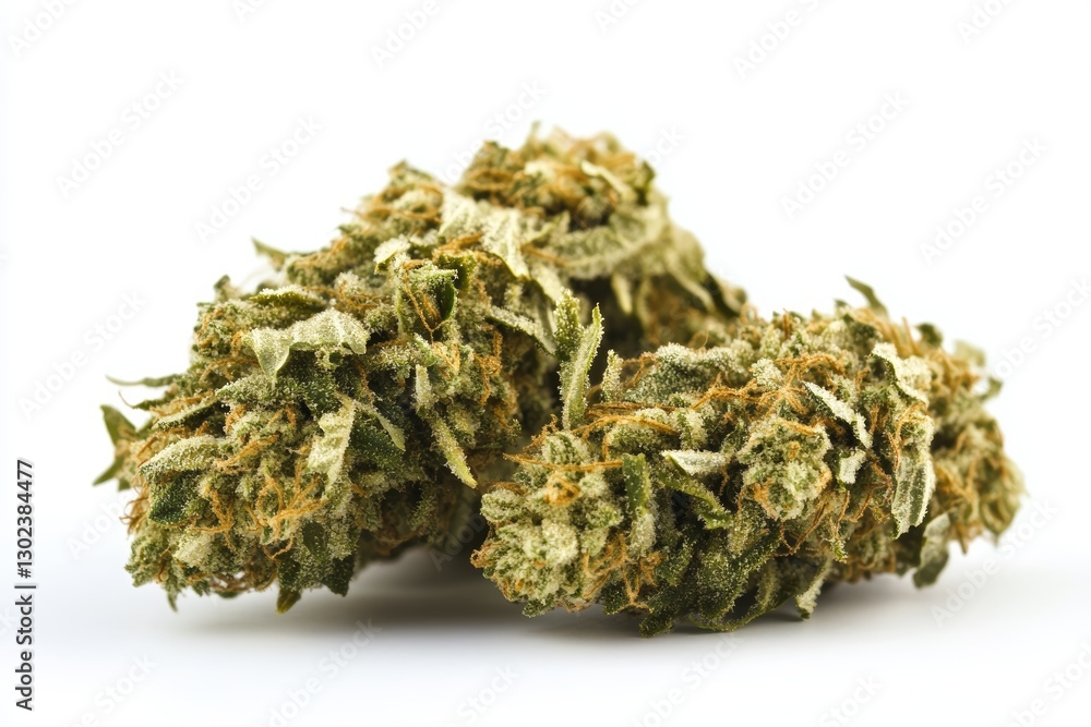 Cannabis Bud Close Up Isolated on White Background Cannabis Bud Close Up Isolated on White Background