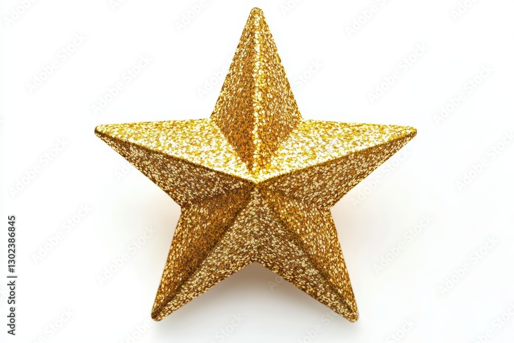Golden Star Close Up Isolated on White Background Golden Star Close Up Isolated on White Background