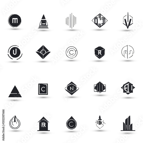 Set collection icon brand identity business logo design idea