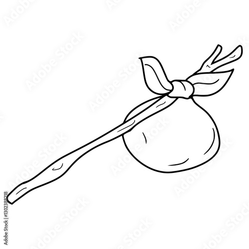 bindle illustration hand drawn outline vector