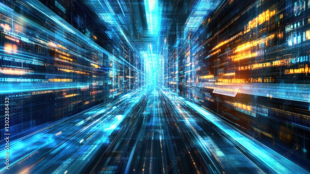 Fototapeta premium A computer generated image of a city with a blue sky and a bright orange sky