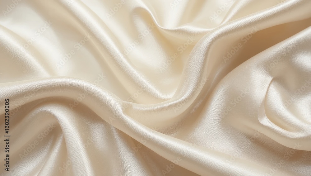 Glossy Cream Silk Fabric with Elegant Folds Creating a Soft and Luxurious Texture Glossy Cream Silk Fabric with Elegant Folds Creating a Soft and Luxurious Texture