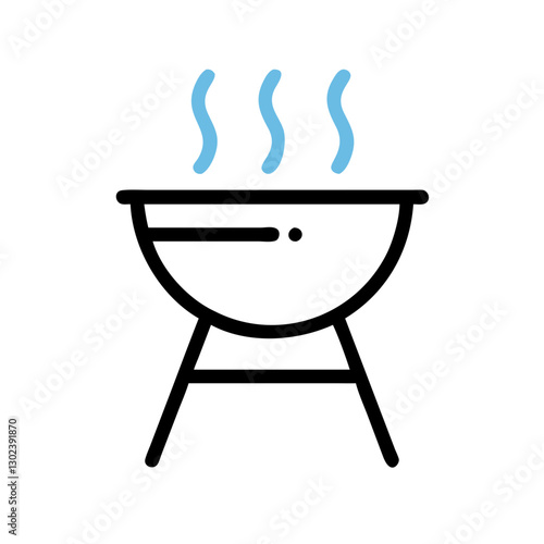 Barbecue grill emitting steam