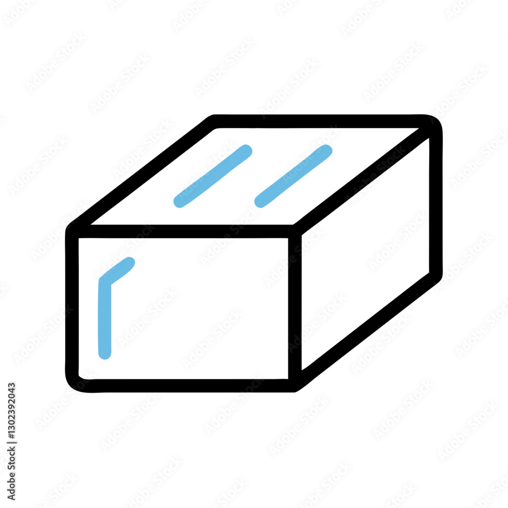 Geometric block illustration in simple line art style Geometric block illustration in simple line art style
