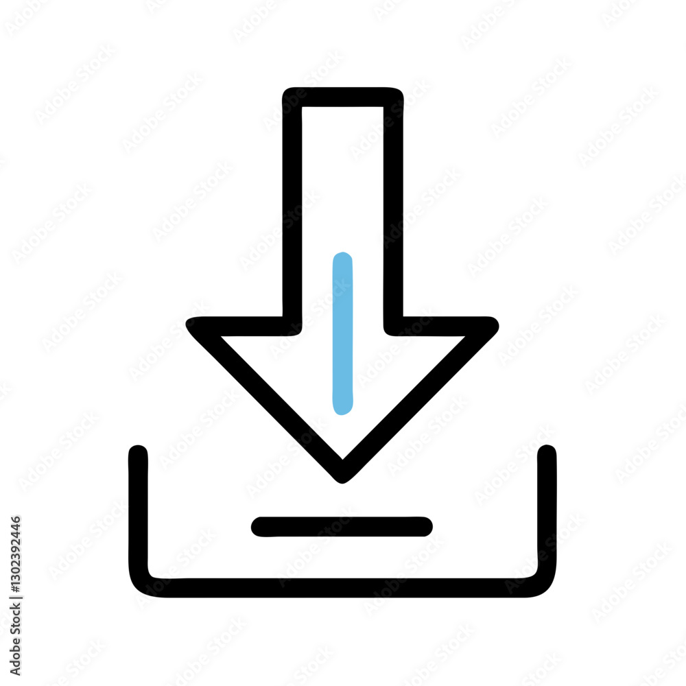 Download icon with downward arrow on a minimalistic background Download icon with downward arrow on a minimalistic background
