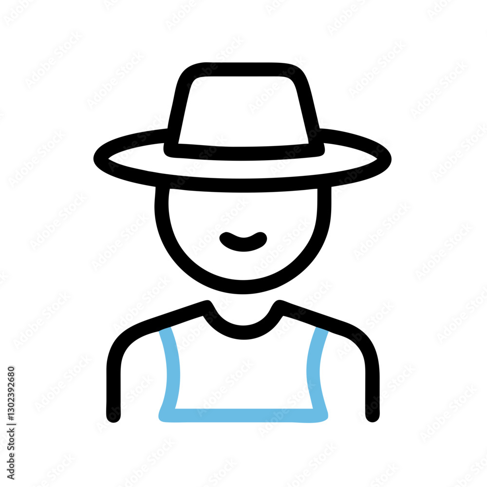 Fototapeta premium Farmer wearing hat smiling against simple background
