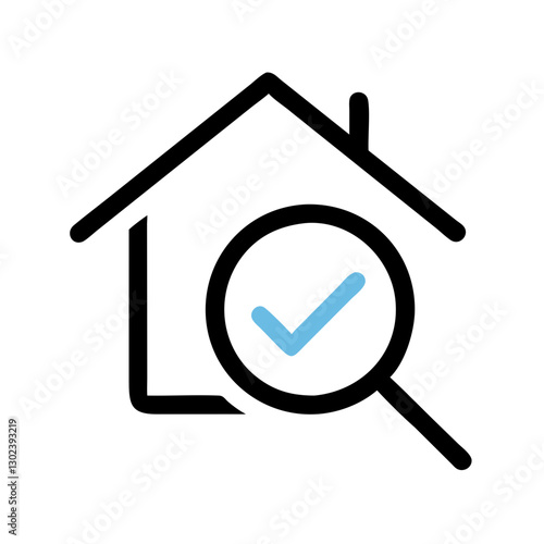 House search concept with magnifying glass