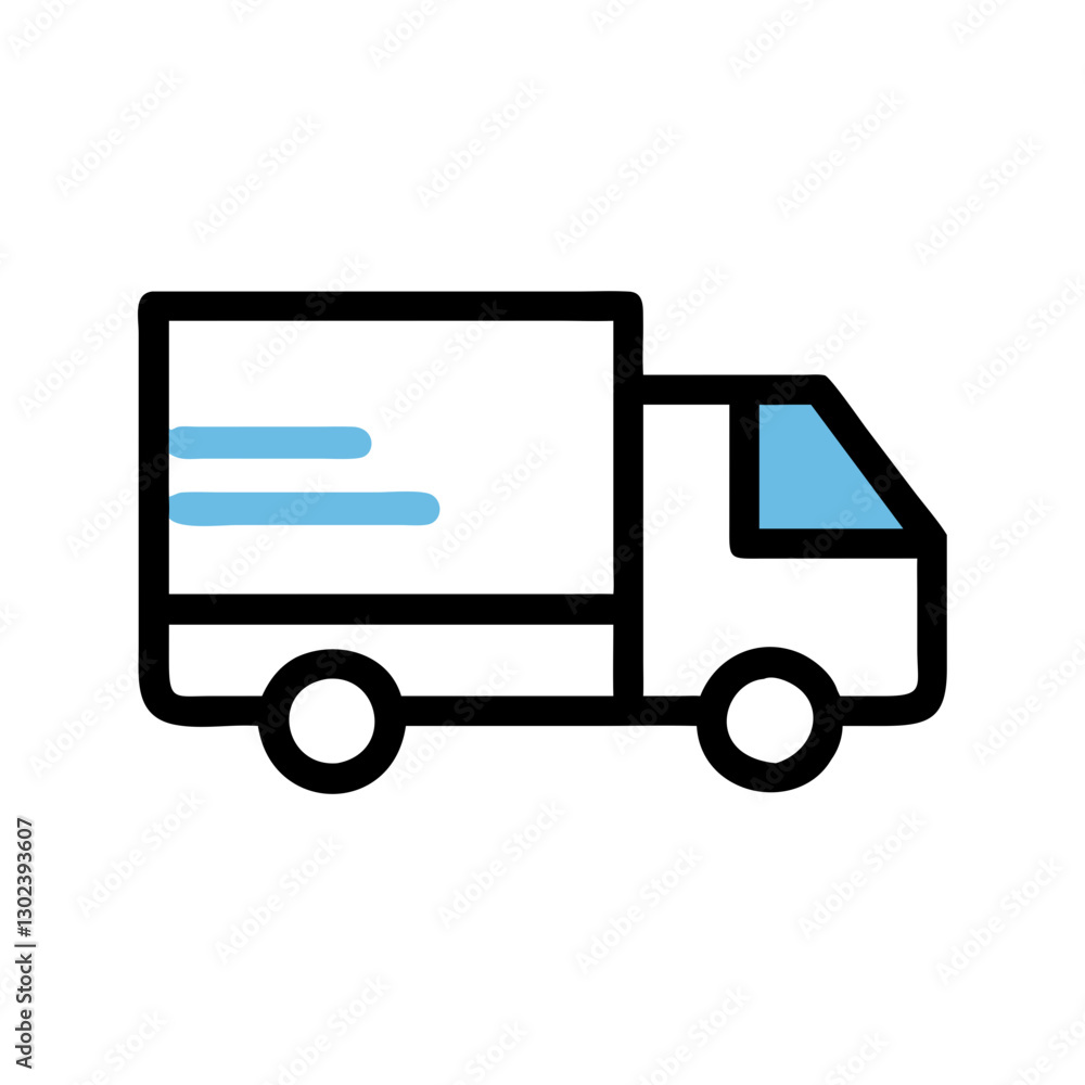 Fototapeta premium Delivery truck icon on white background