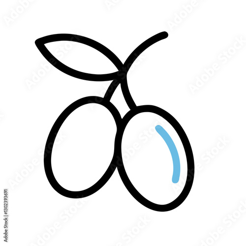 Olives on branch with leaves